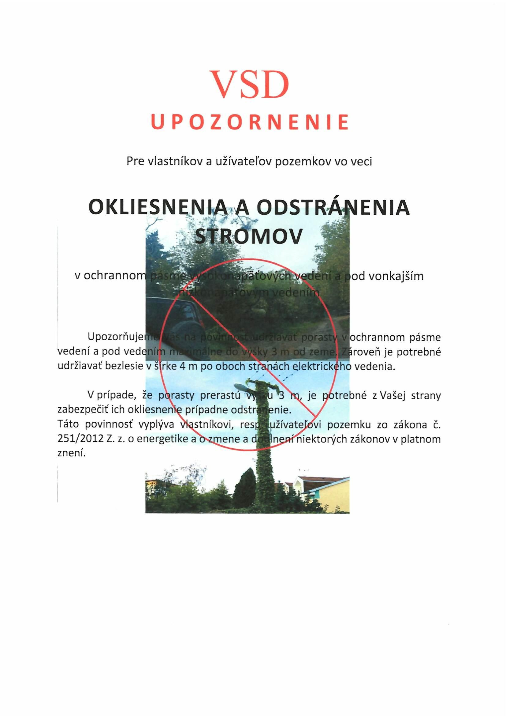 VSD upozornenie